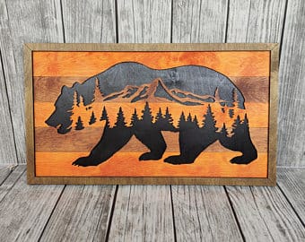 Bear panel, Laser cut files SVG