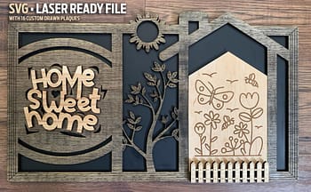 Home Sweet Home Interchangeable Sign - DIGITAL FILE - SVG - Comes with 16 custom drawings - Glowforge