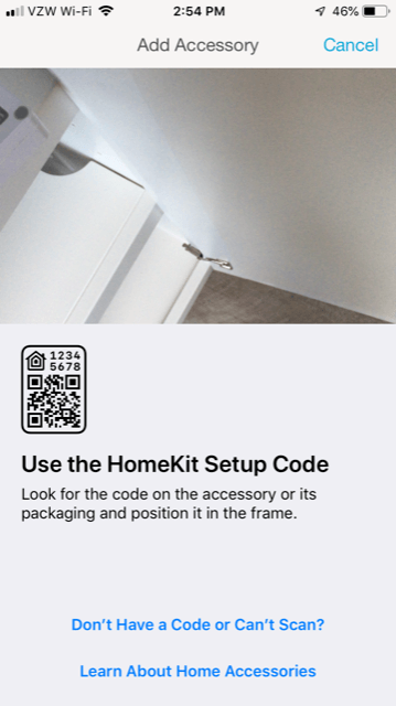 App Install on iPhone - Use the HomeKit Setup Code